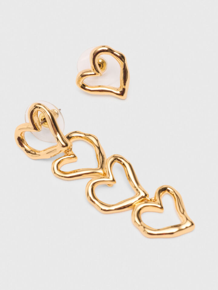 Pendientes de corazón asimétrico