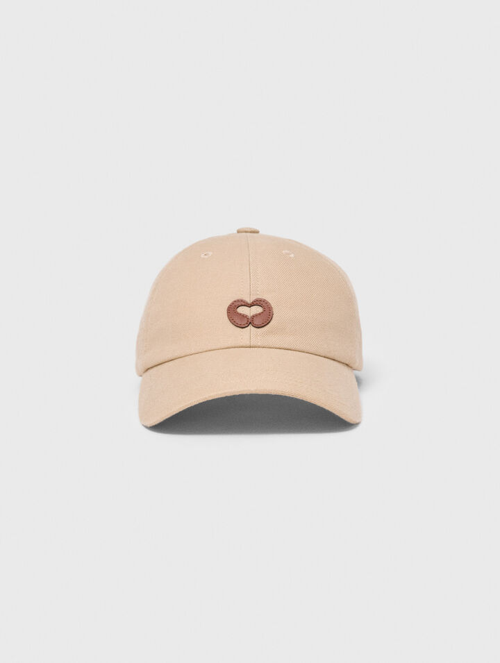 Gorra con logo de mezcla de lino