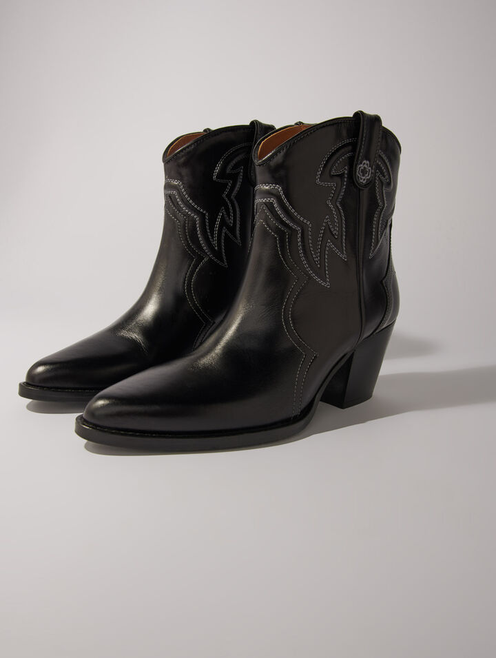 Botines cowboy de cuero