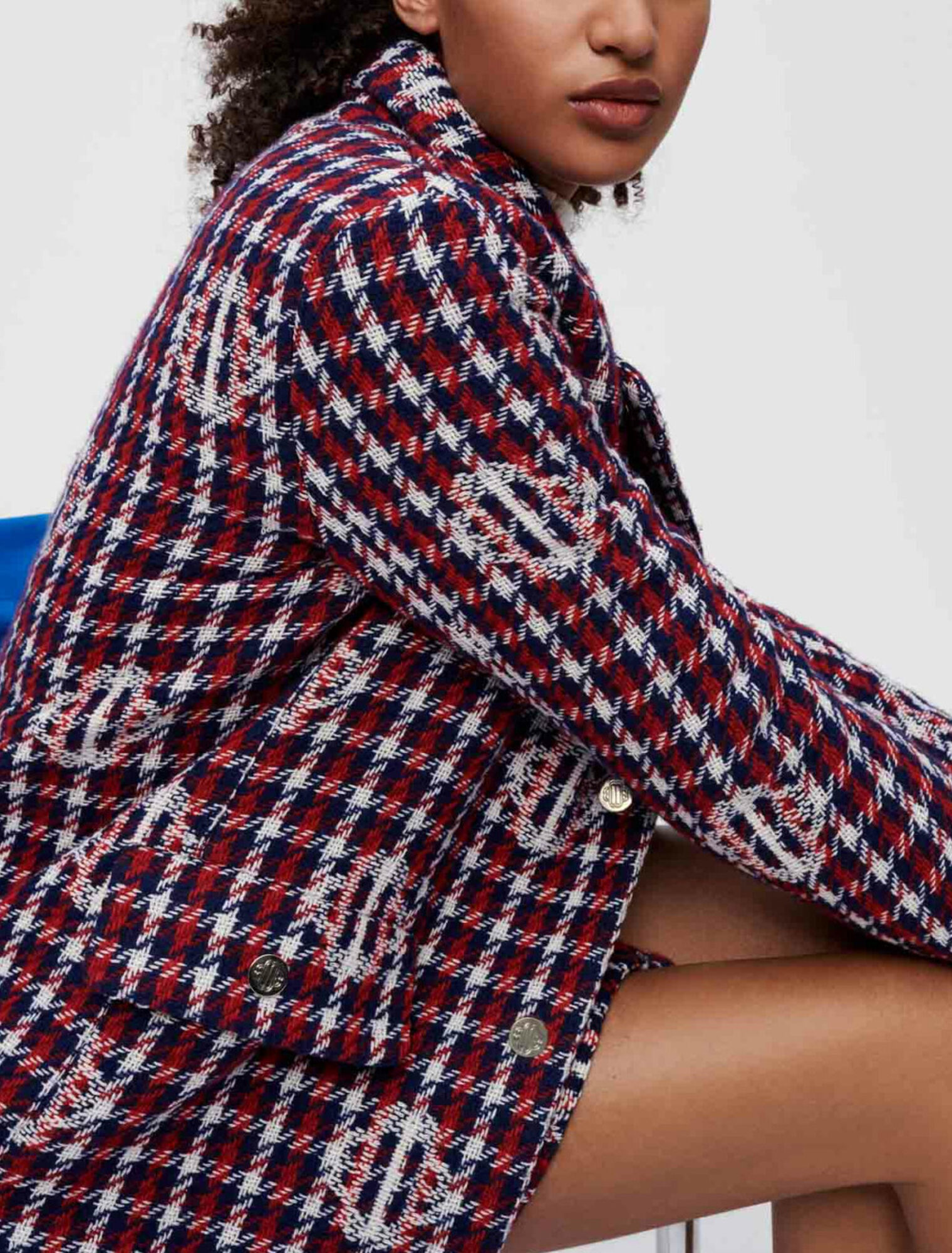 Chaqueta jacquard de cuadros Clover