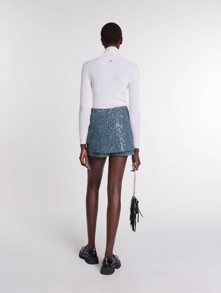 Pantalón corto efecto trampantojo