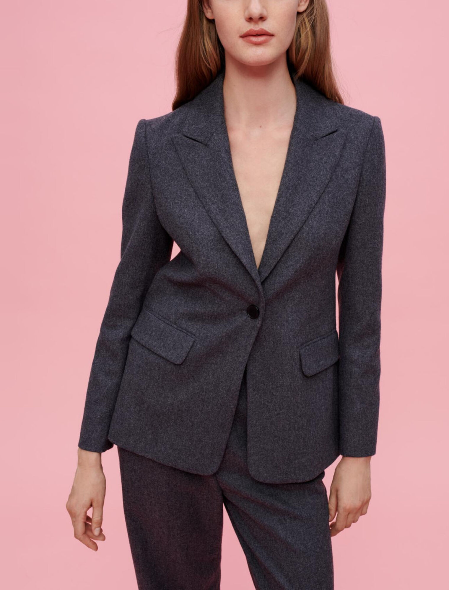 Chaqueta de franela gris