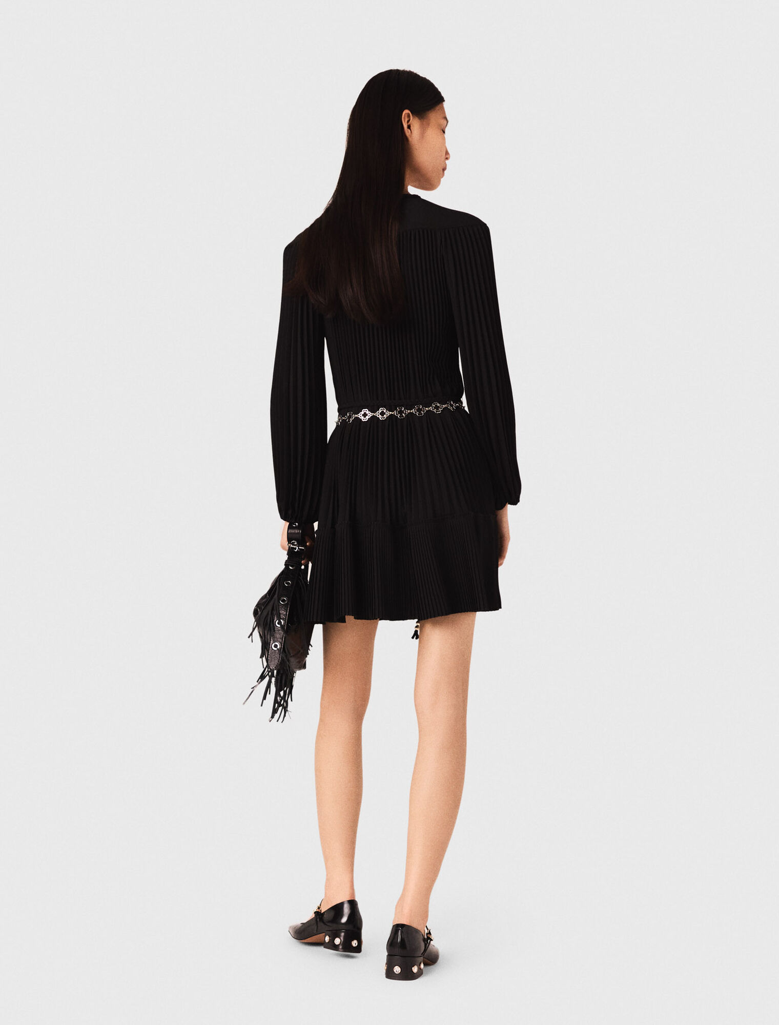 Vestido corto plisado