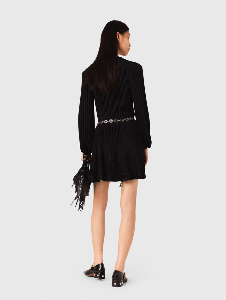 Vestido corto plisado