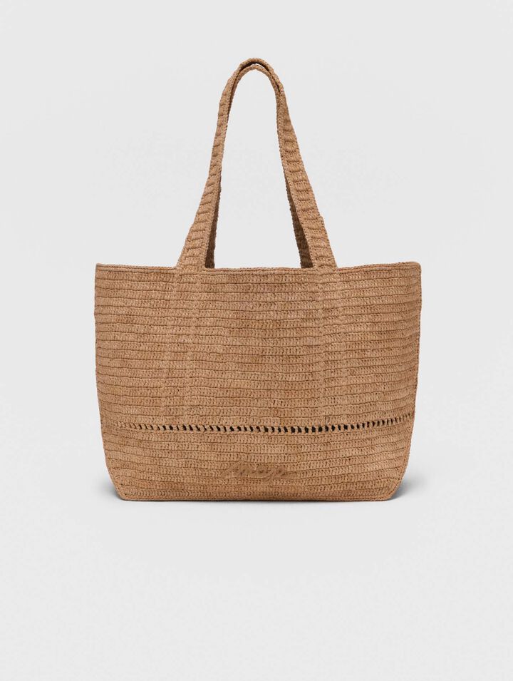 Bolso cabás de ganchillo en rafia