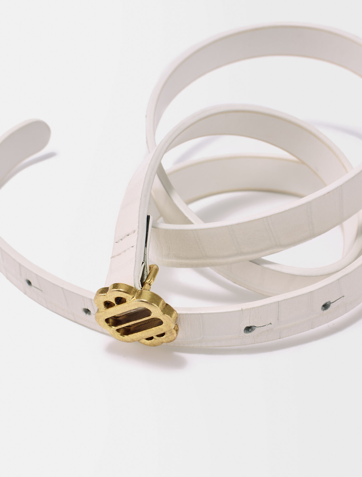 Cinturón de cuero blanco