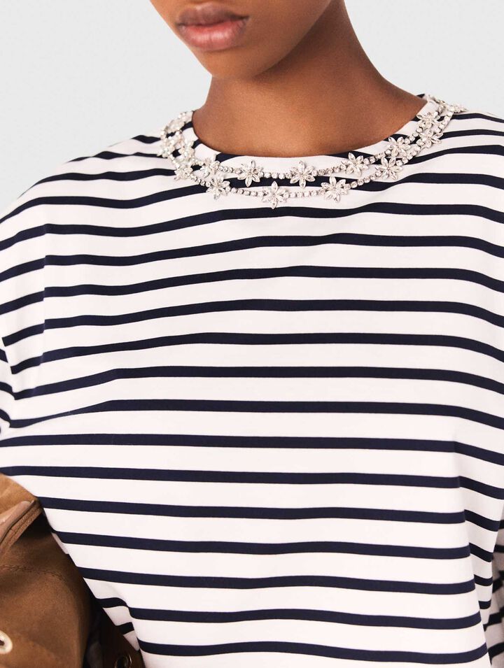 Camiseta de manga larga a rayas