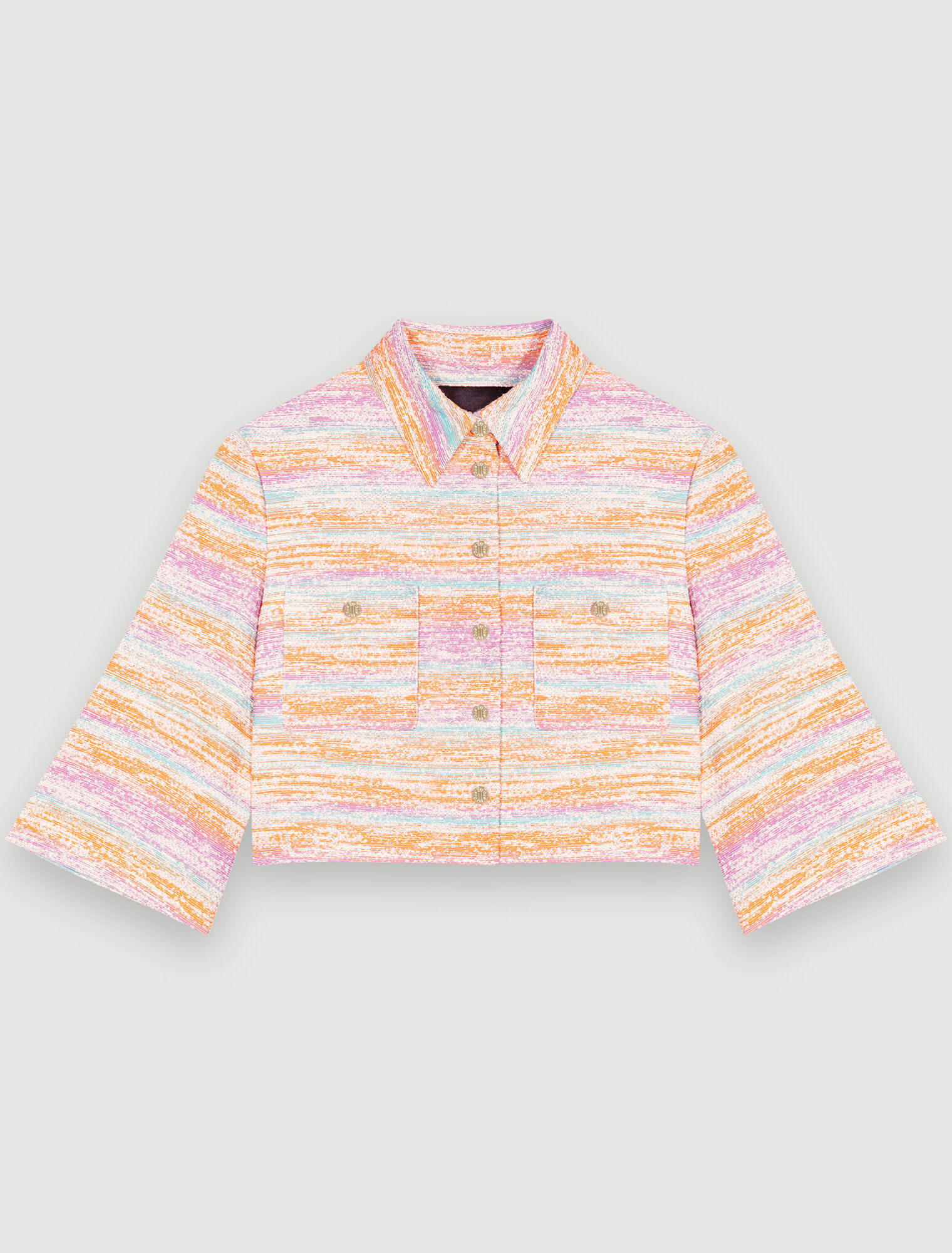 Chaqueta corta de tweed brillante
