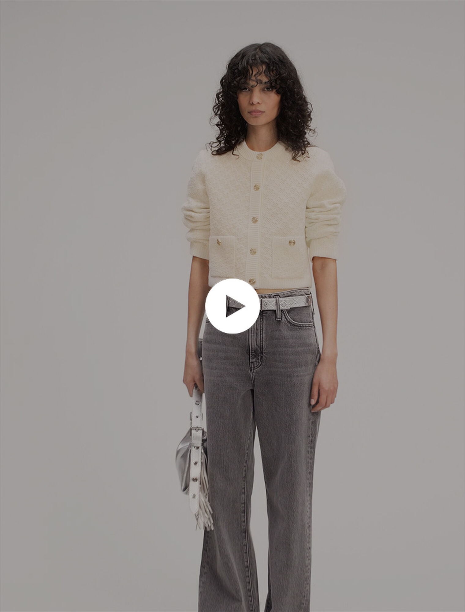 Cárdigan corto efecto tweed