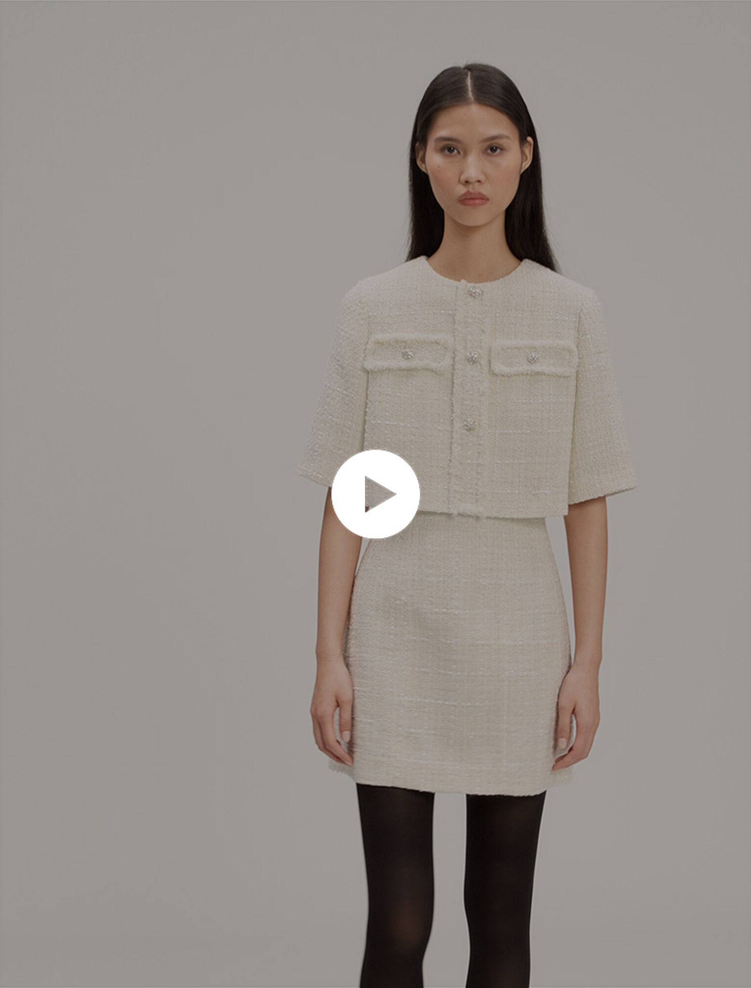 Vestido corto 2 en 1 de tweed