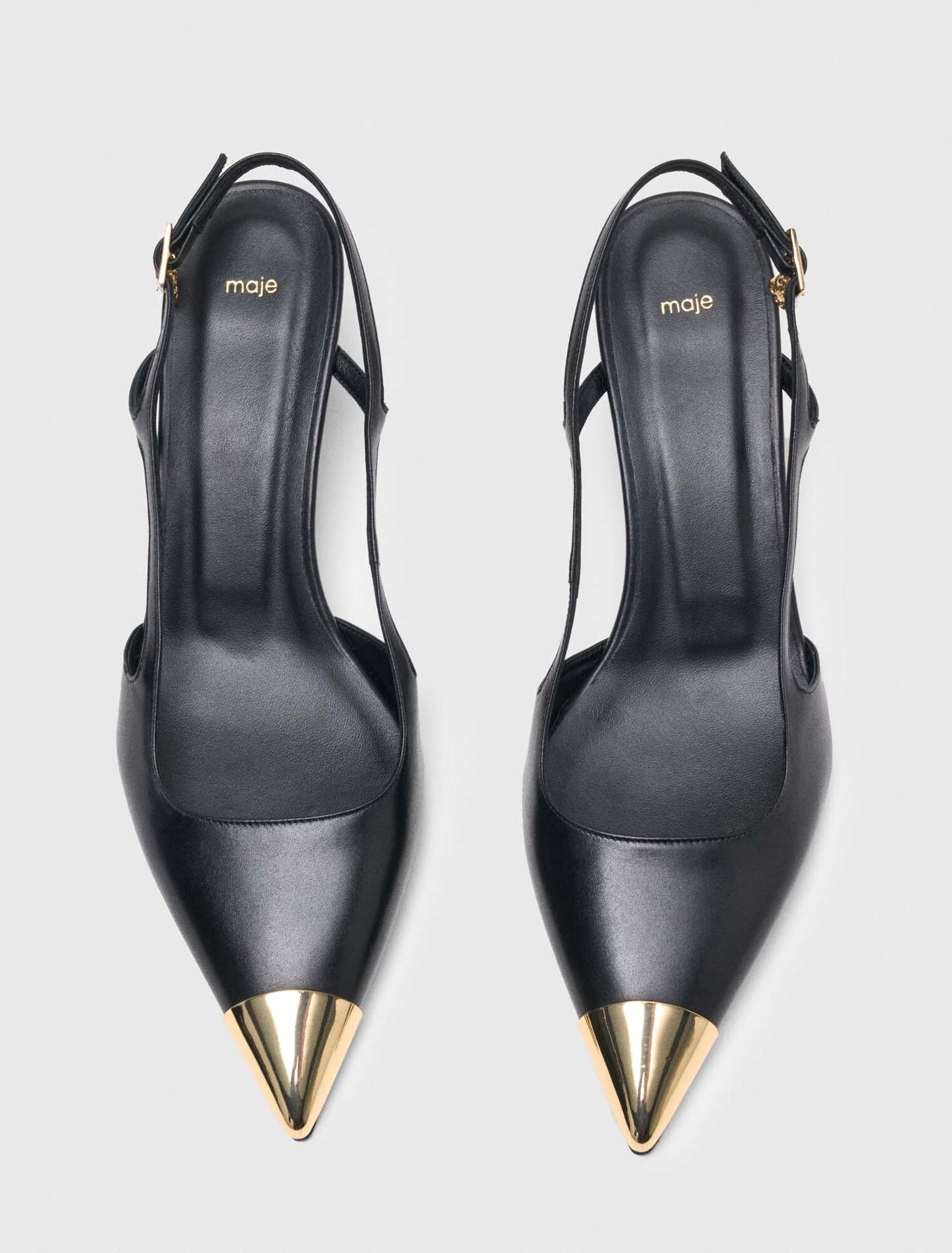 Zapatos de tacón slingback de piel