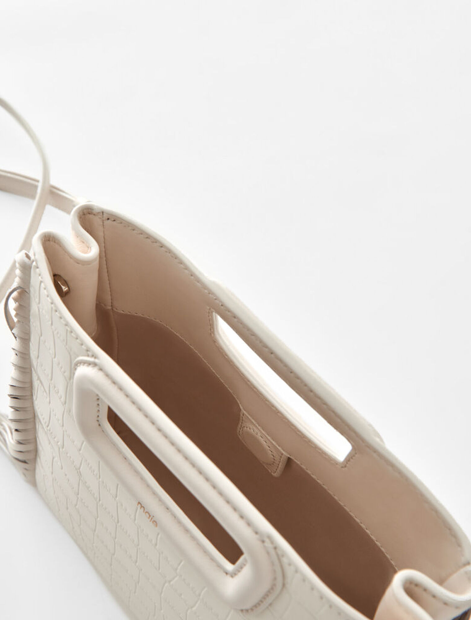 Bolso M de piel efecto cocodrilo
