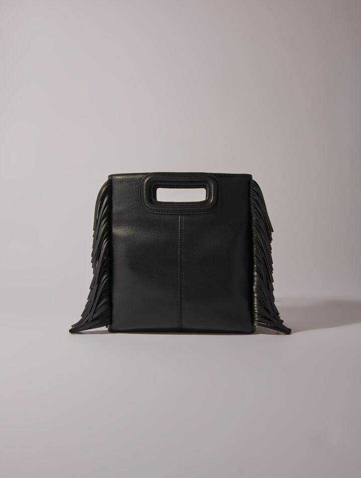 Bolso M de cuero con ojales
