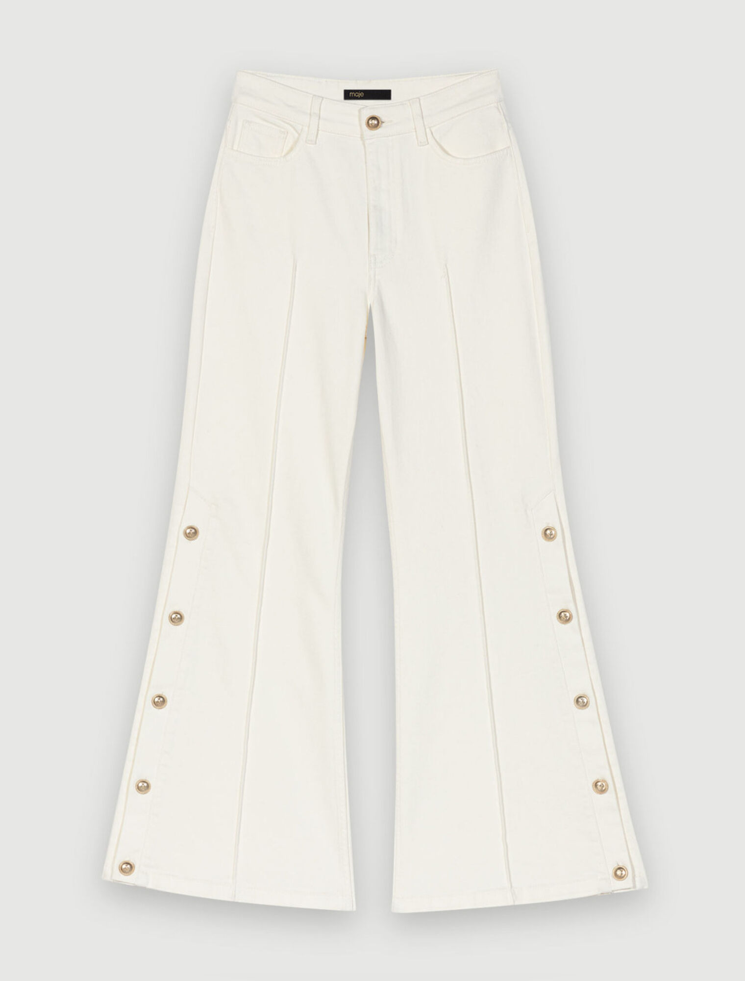Pantalón ancho con botones laterales