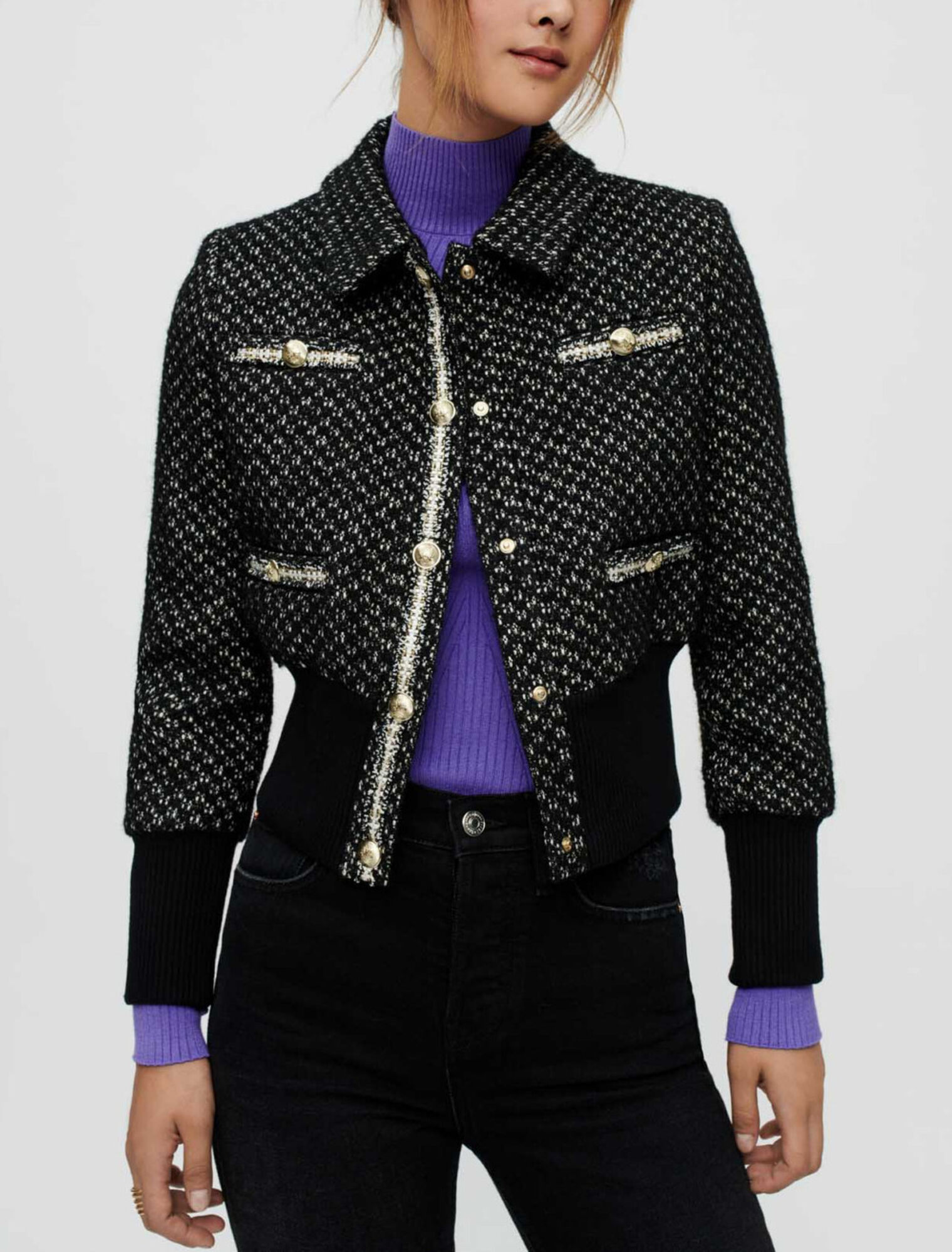 Cazadora de tweed ceñida