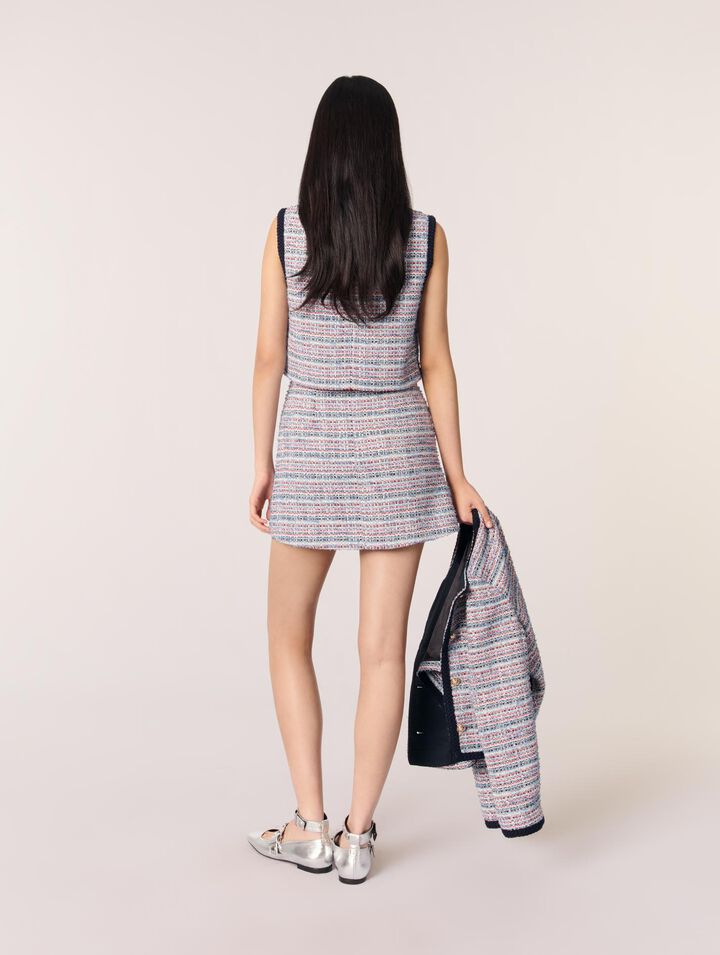 Vestido corto 2 en 1 de tweed