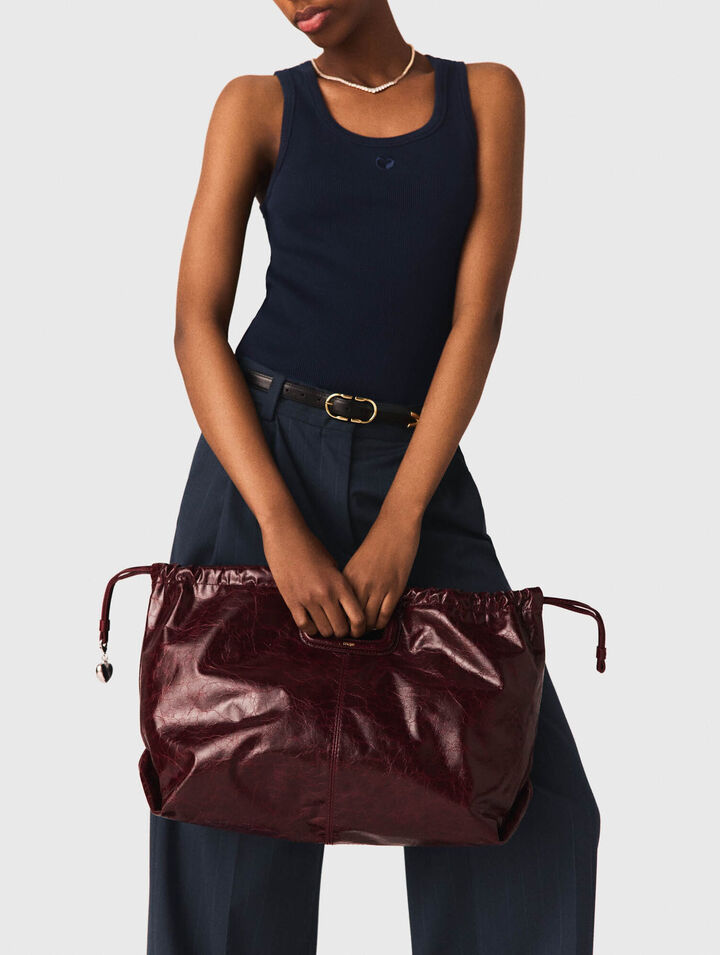 Bolso M Tote de cuero craquelado