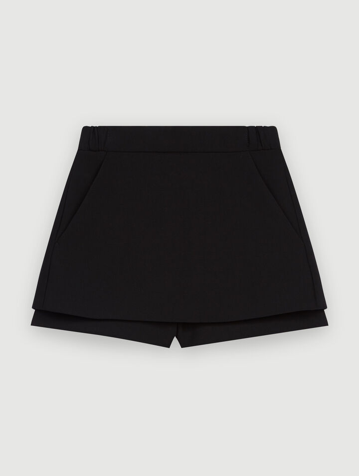 Short jupe en crêpe