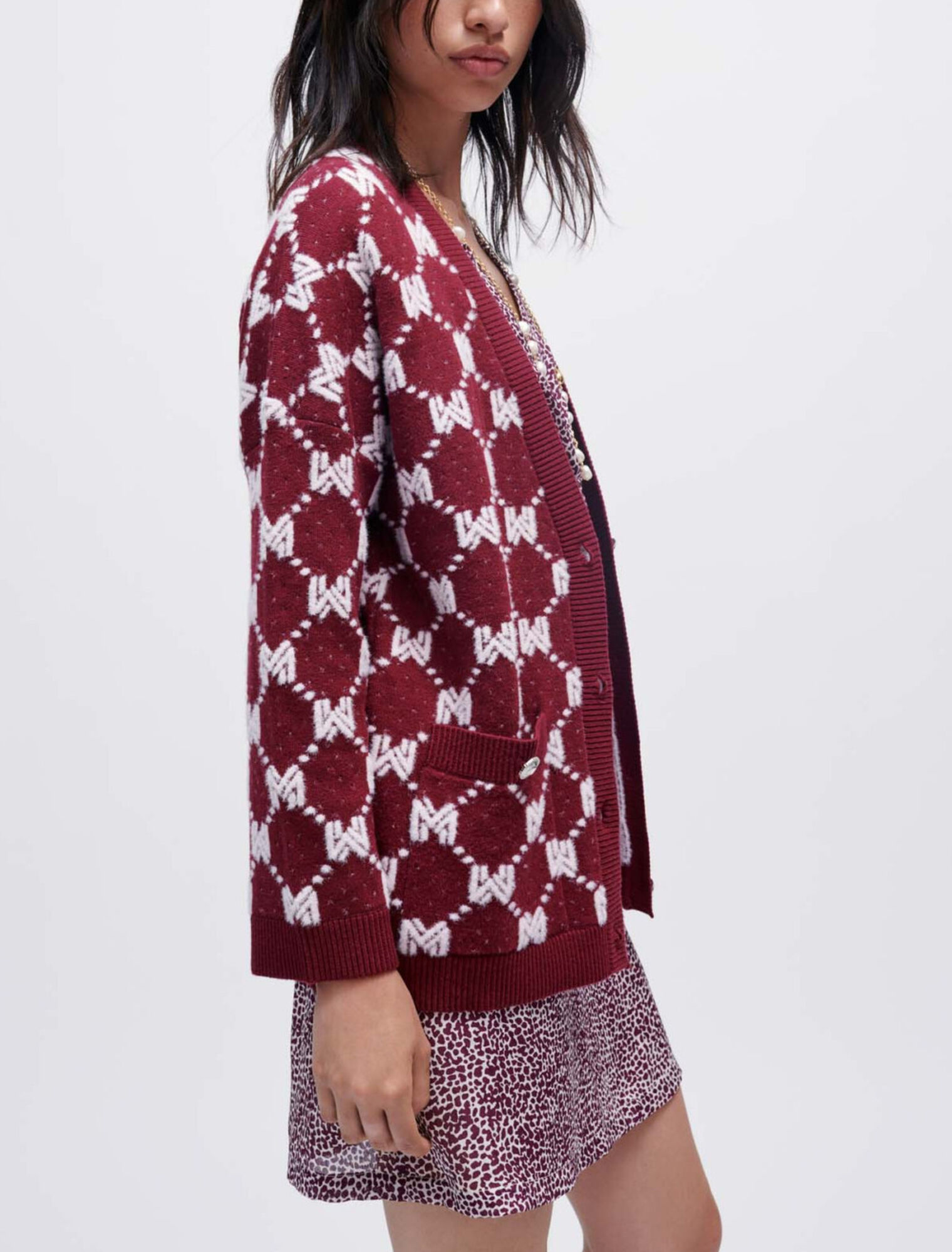 Chaqueta de punto jacquard Maje
