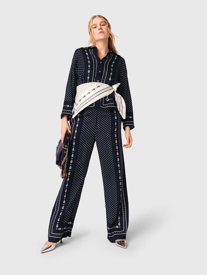 Pantal&oacute;n fluido estampado