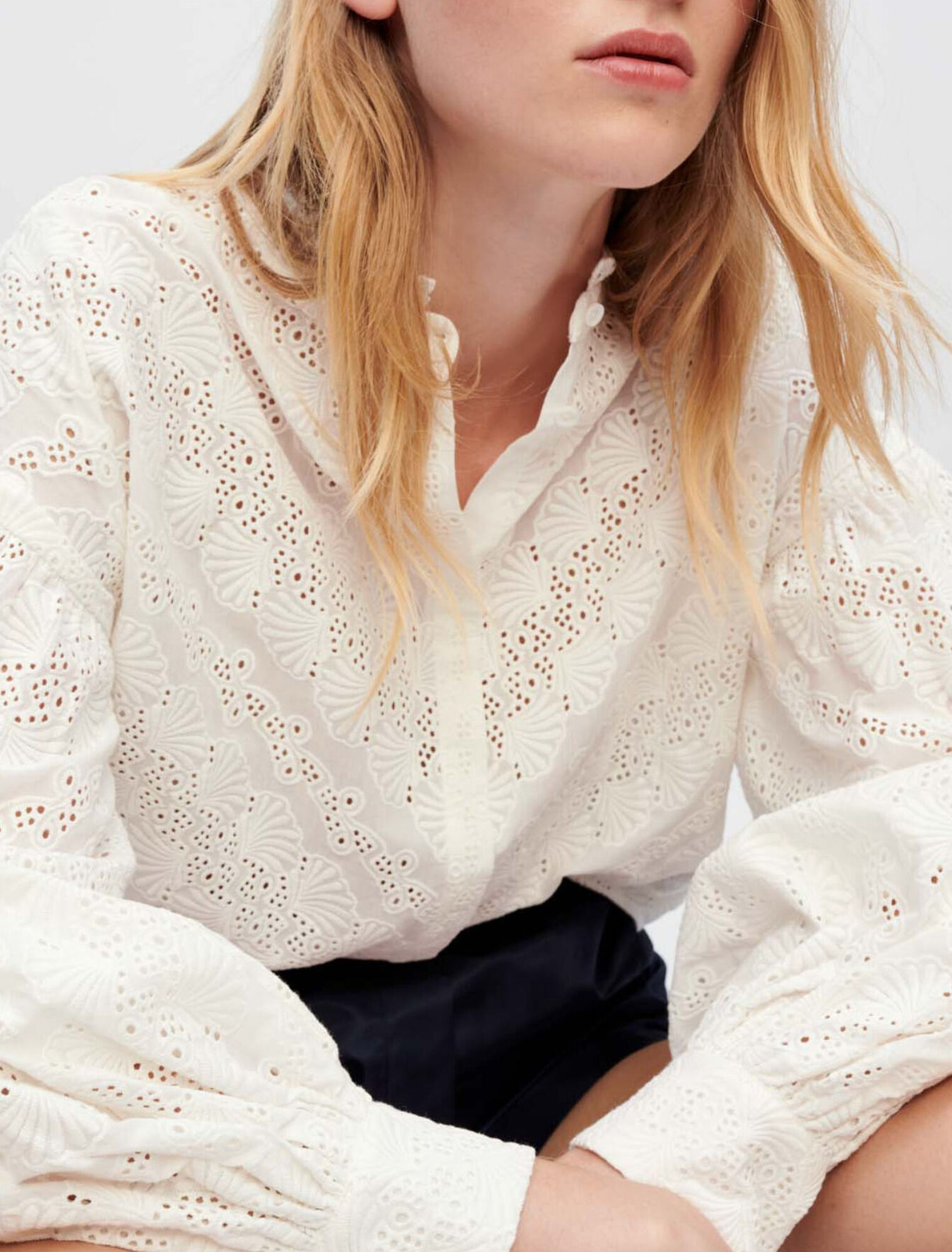 Camisa de algodón bordada