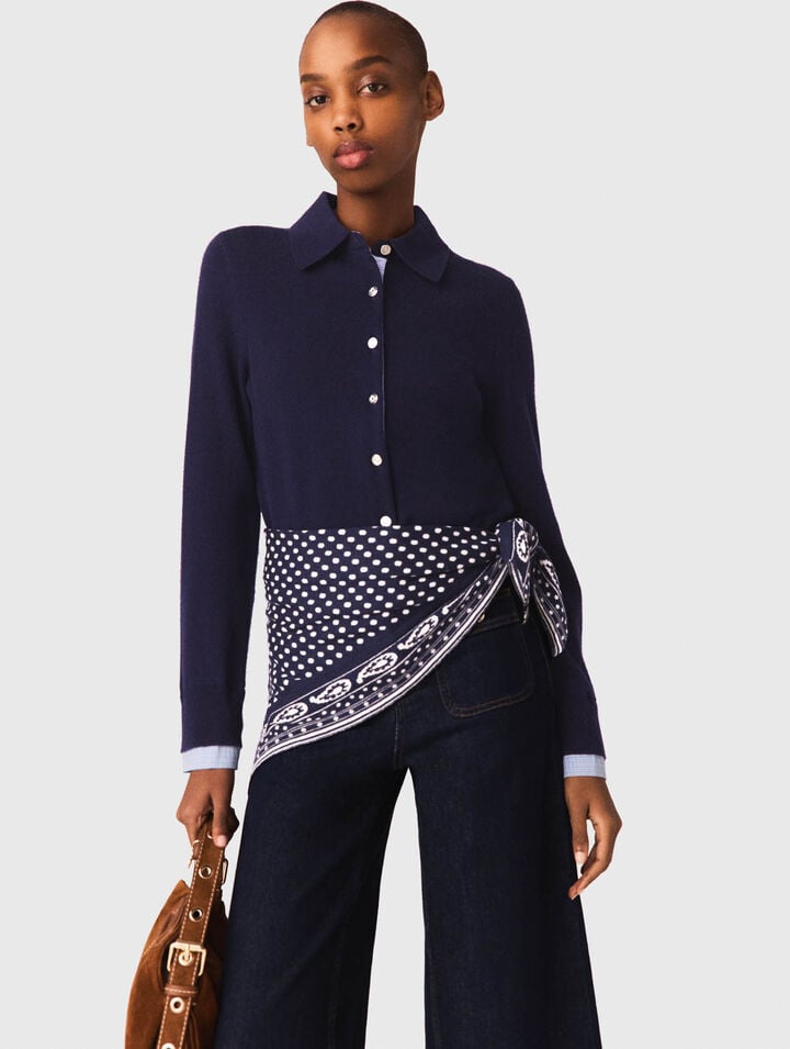 C&aacute;rdigan polo, adornos extra&iacute;bles