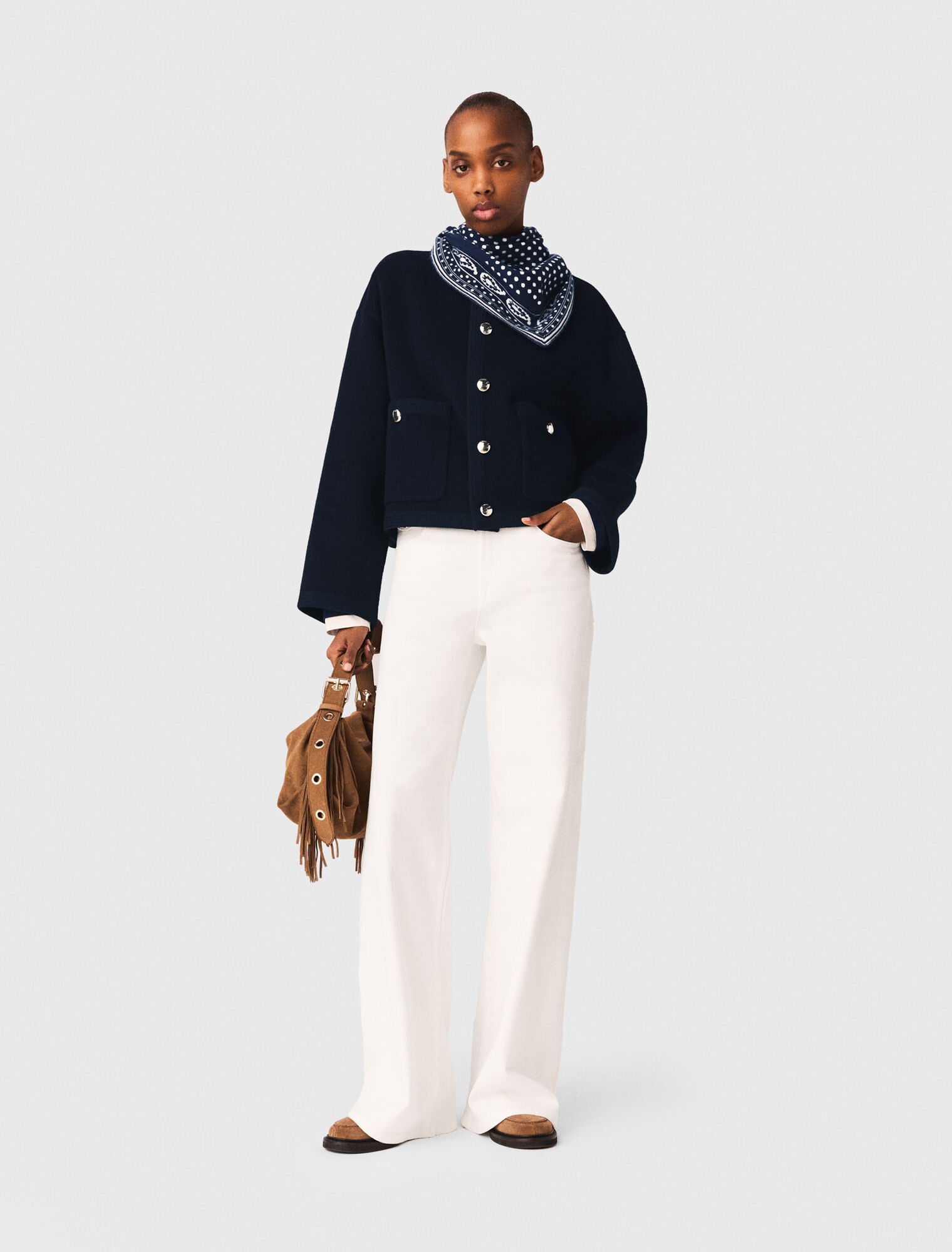 Chaqueta doble cara, gal&oacute;n trenzado