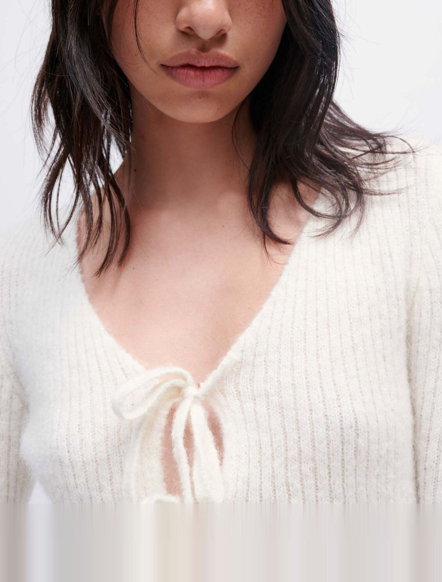 Chaqueta de punto elástico con lazos