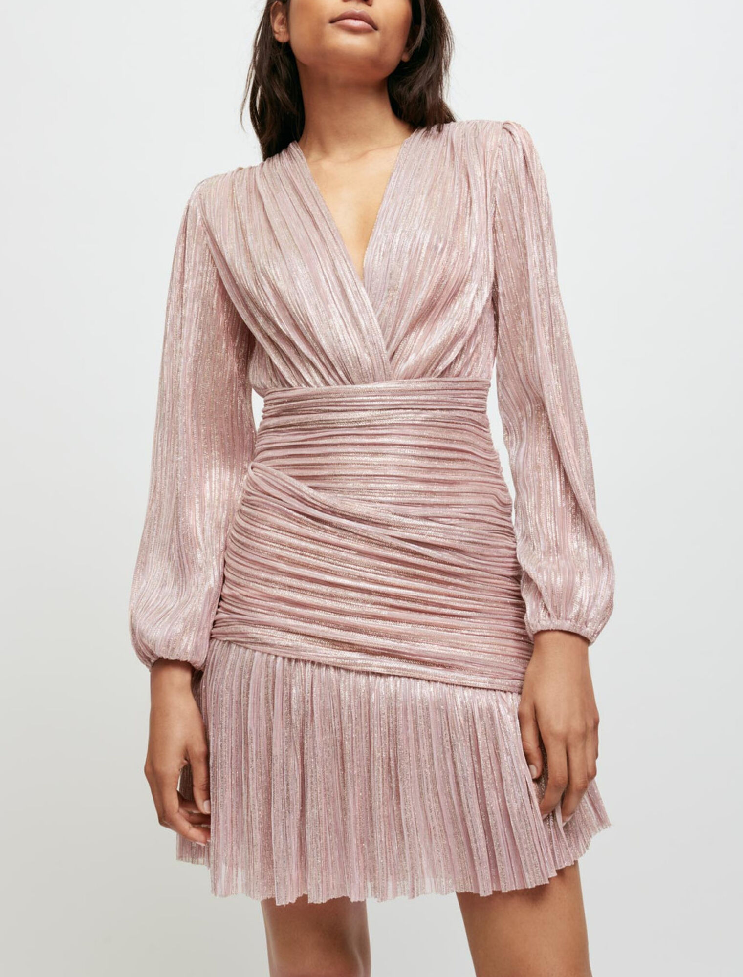 Vestido drapeado de lurex