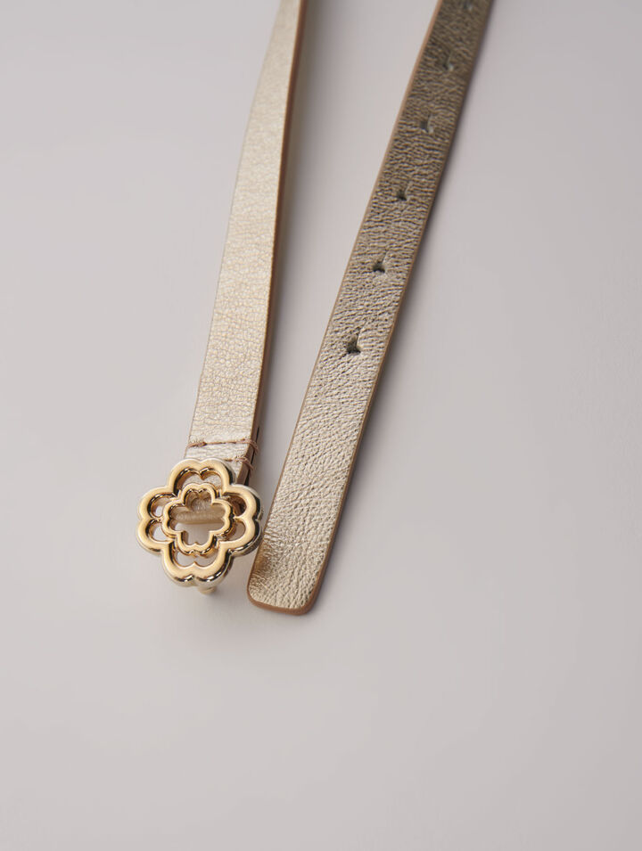 Cinturón fino con hebilla Clover