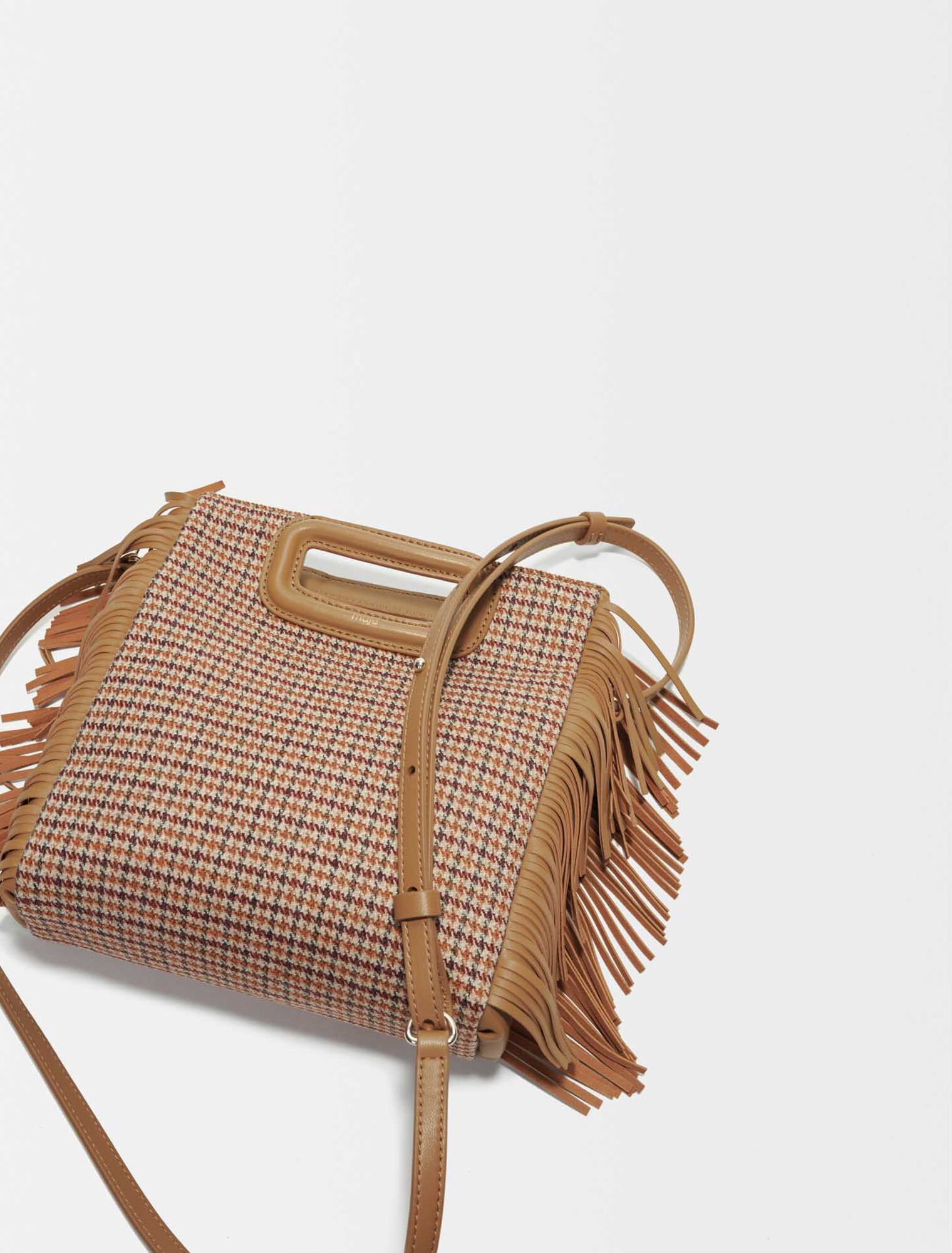 Bolso M de tela estampado pata de gallo