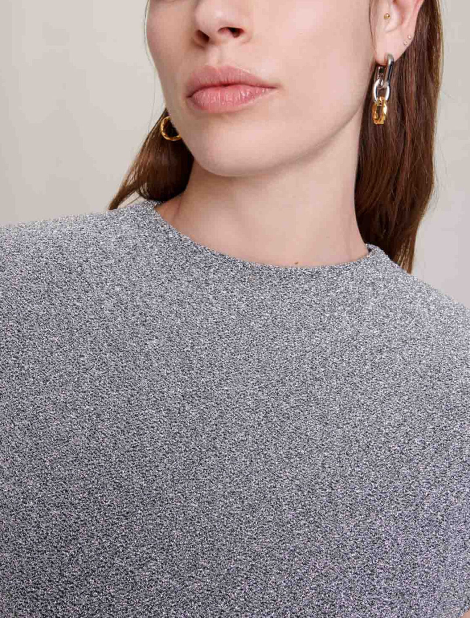 Vestido corto de punto brillante