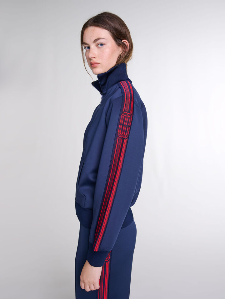 Sudadera de cremallera con bandas
