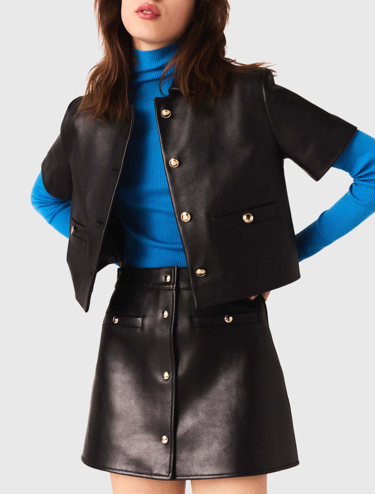 Chaqueta corta de piel