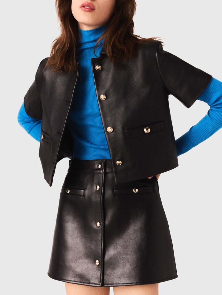 Chaqueta corta de piel