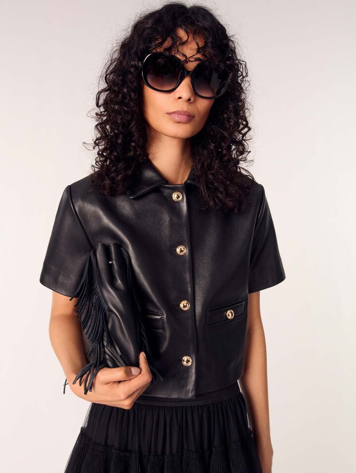 Chaqueta corta de piel