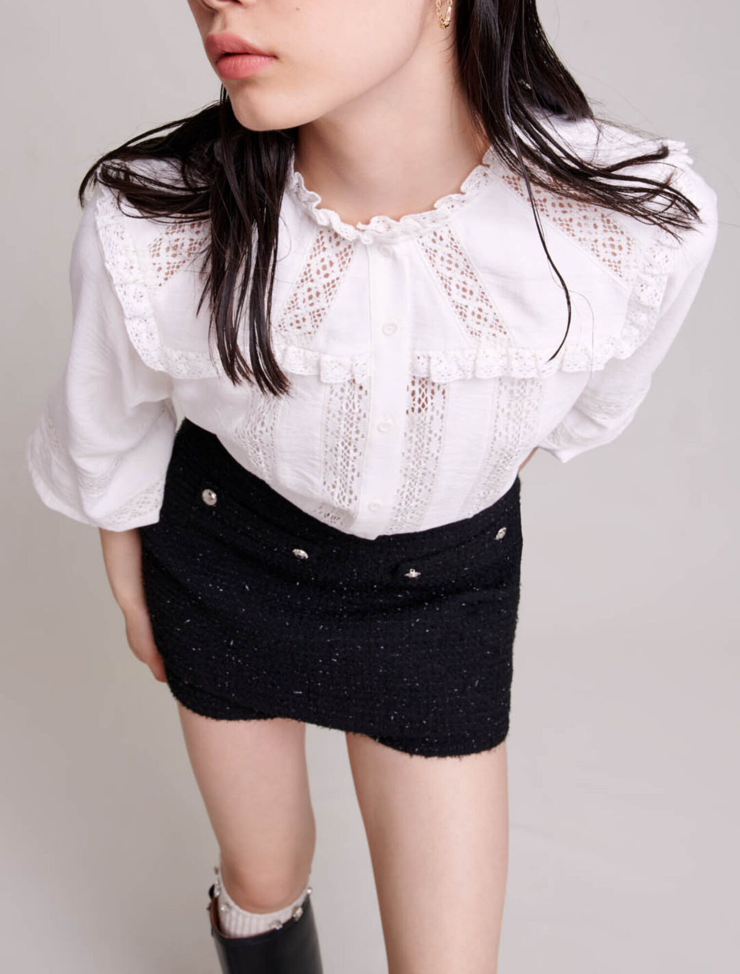 Pantalón corto de tweed