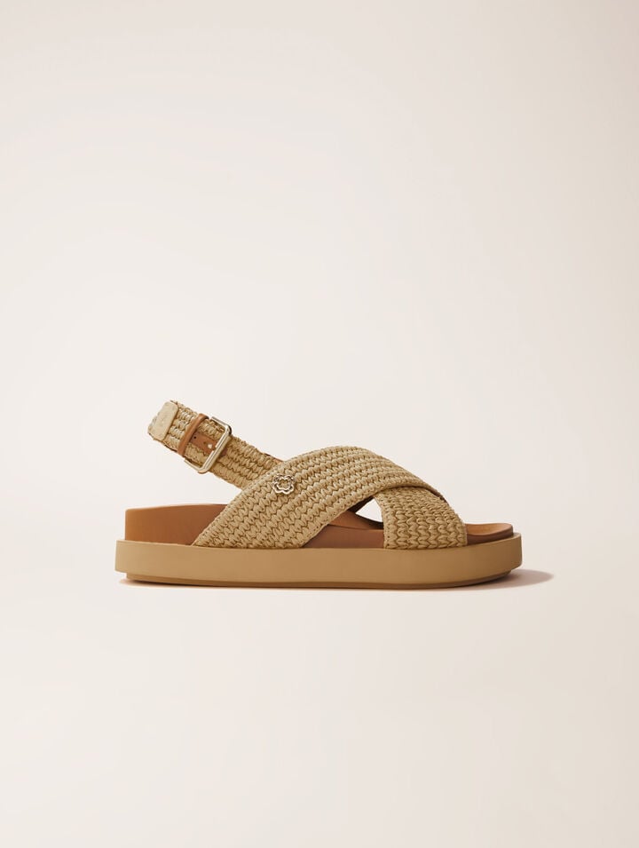Sandalias planas efecto rafia