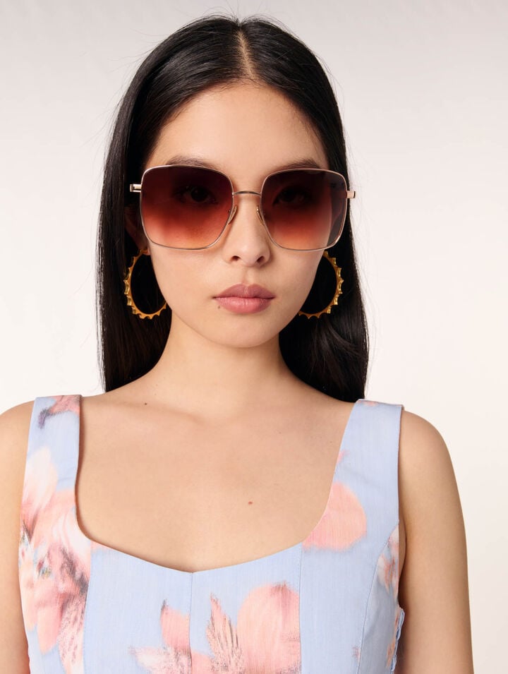 Top de tafetán estampado