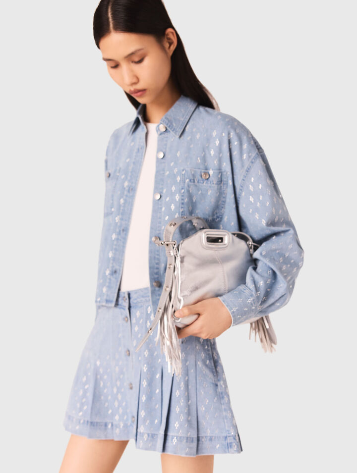 Camisa corta vaquera con strass