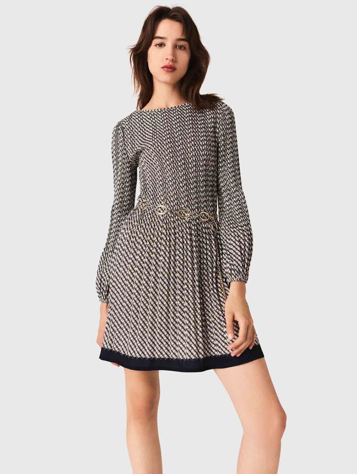 Vestido plisado estampado