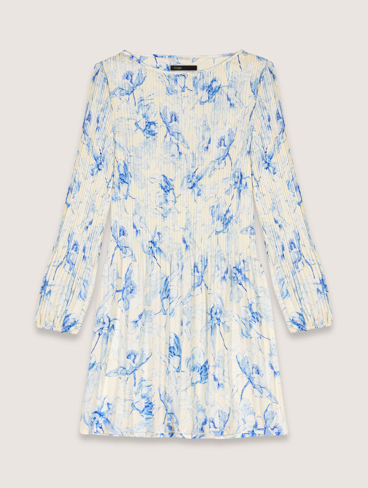 Vestido plisado estampado