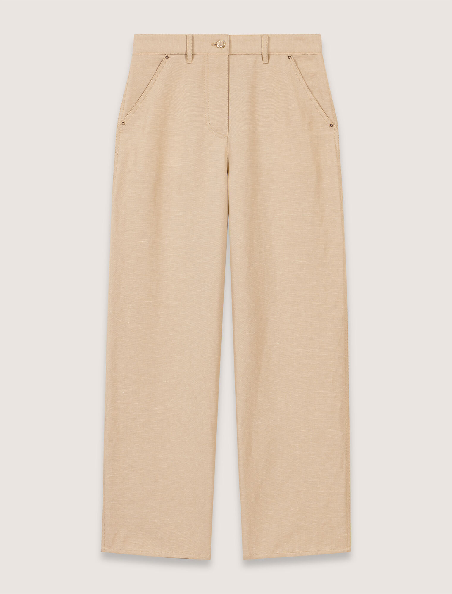 Pantalón de traje de lino y algodón