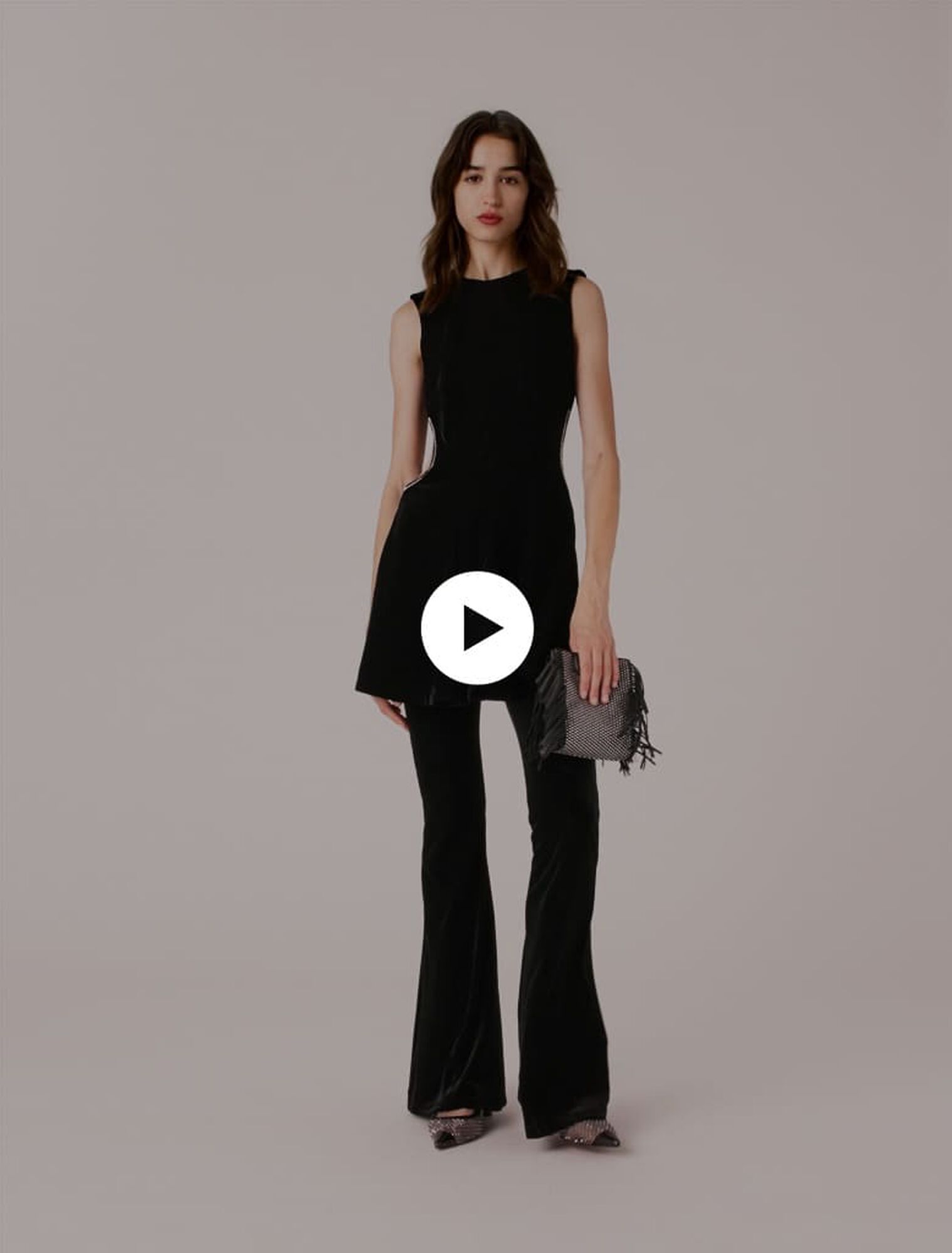 Vestido corto de terciopelo