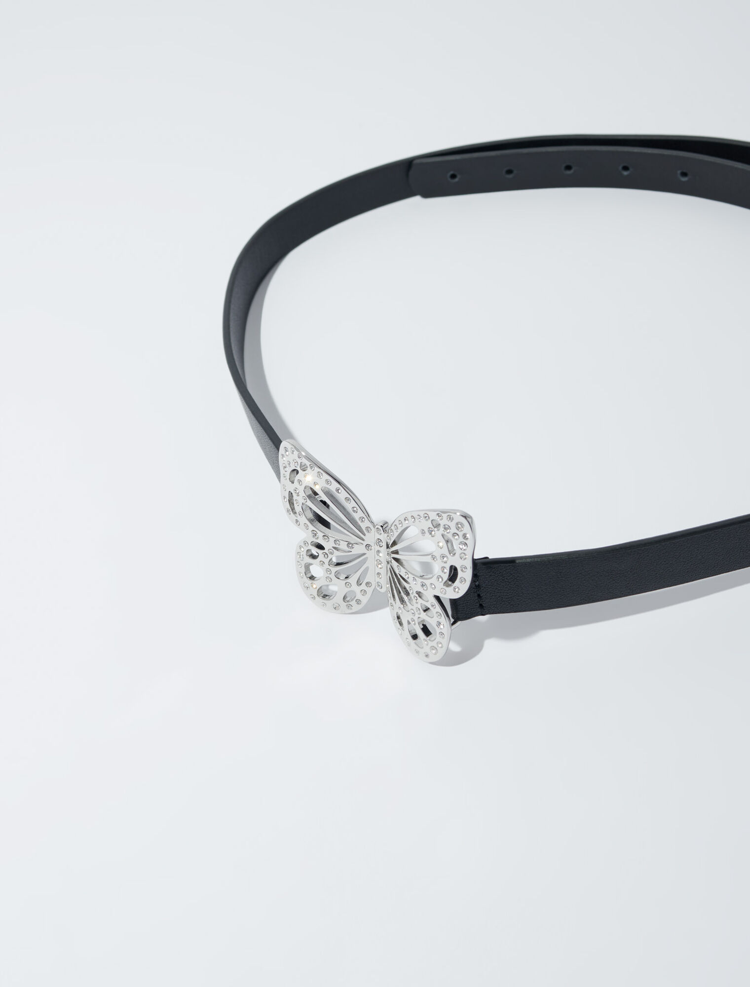 Cinturón fino mariposa strass