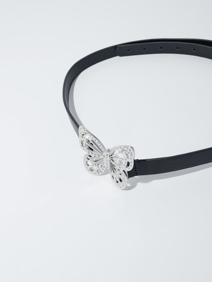 Cinturón fino mariposa strass