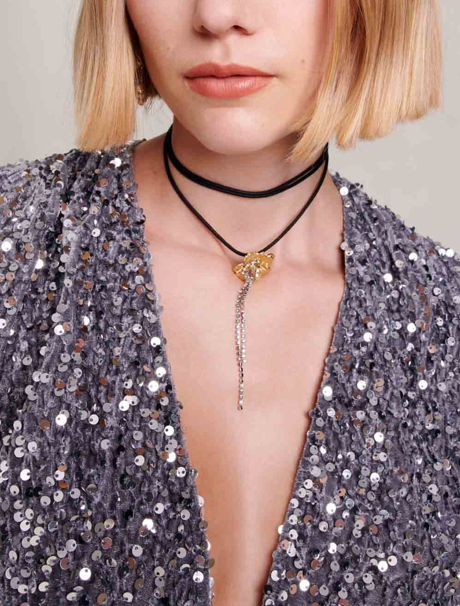 Vestido de terciopelo y lentejuelas