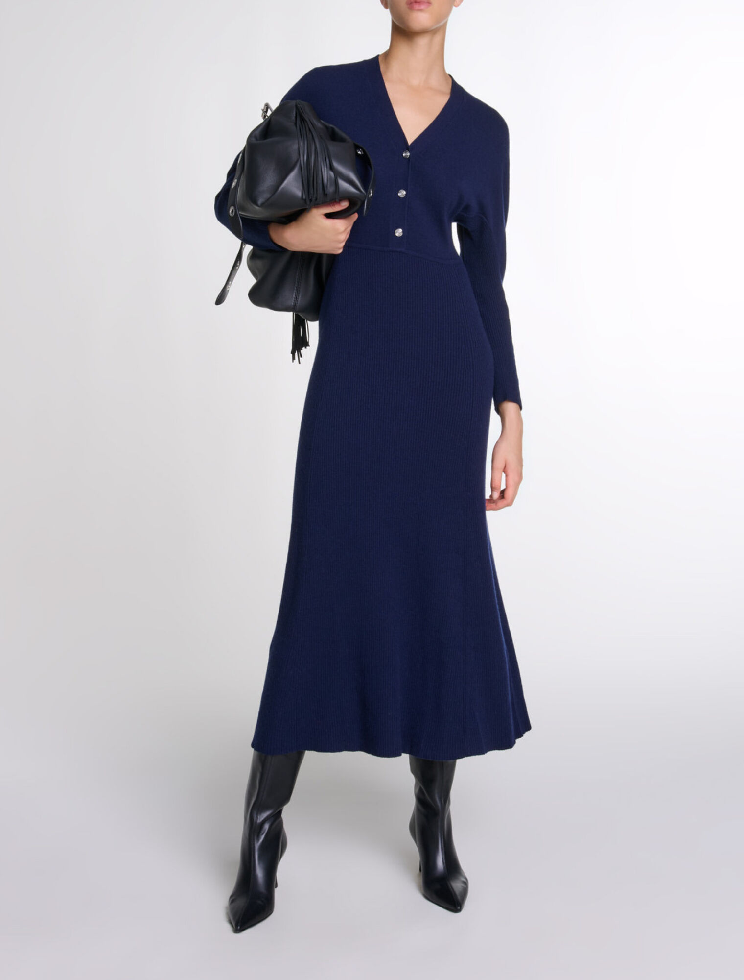 Vestido largo de punto