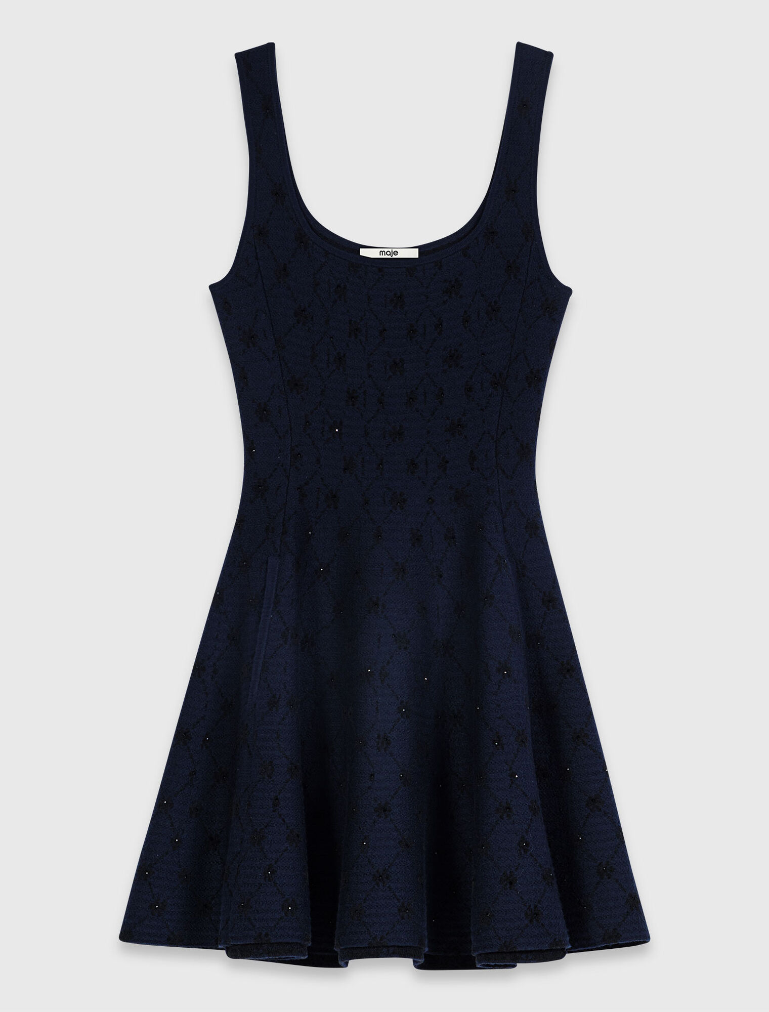 Vestido corto skater de jacquard