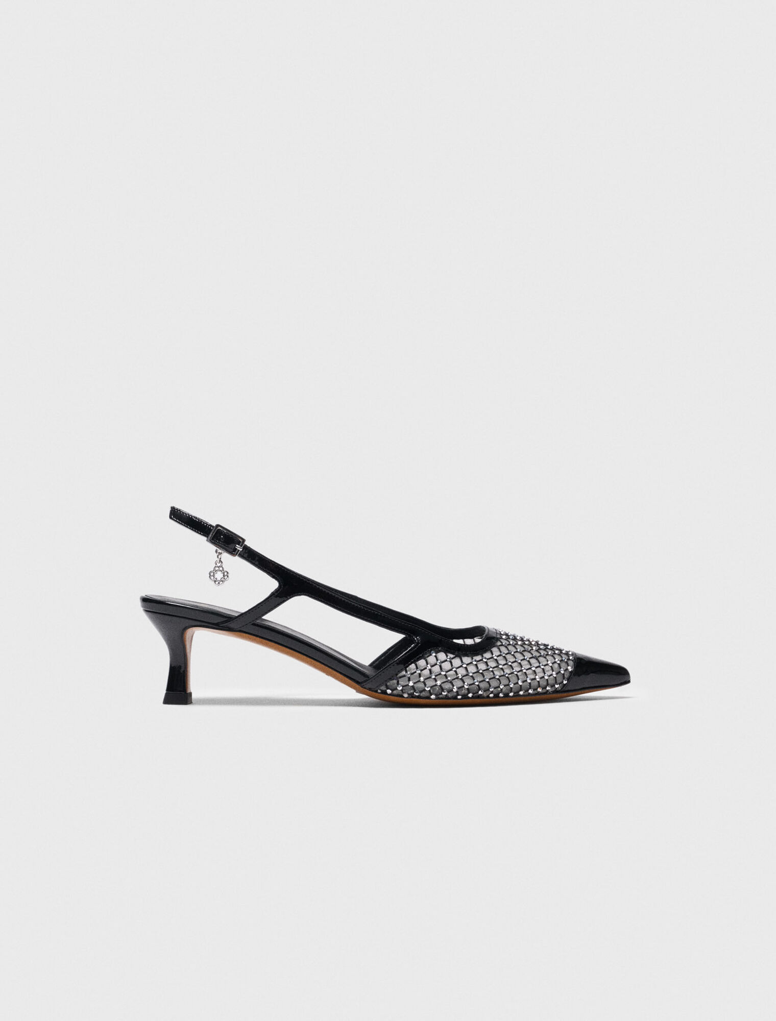 Zapatos de tacón de mesh con strass